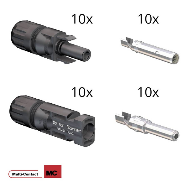 Multi Contact MC4 6mm² Buchsen + Stecker SET